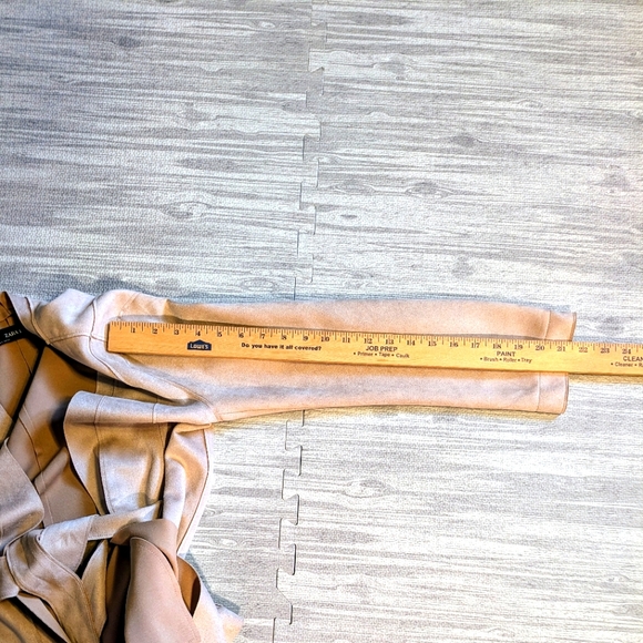 Women's ZARA Faux Suede blush tie front cardigan jacket Sz S, Casual,‎ Office - Picture 7 of 8